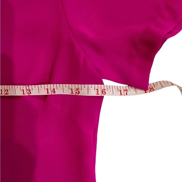 Olivaceous Womens Short Sleeve Hot Pink Shift Mini Dress Exposed Zipper Small - Picture 5 of 6